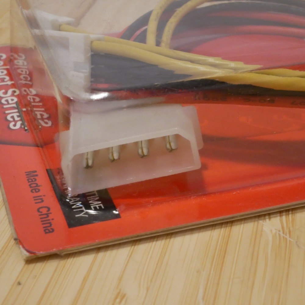 NOS 8" 4 Pin Molex To 2 x 3.5" Floppy Drive FDD Y Splitter Power Cable Adapter - Picture 3 of 5